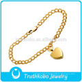 L-B0217 18K Golden High Polsih 316L Stainless Steel Chain Urns Cremation Bracelet Wholesale Cremation Ashes Heart Pendant Charm